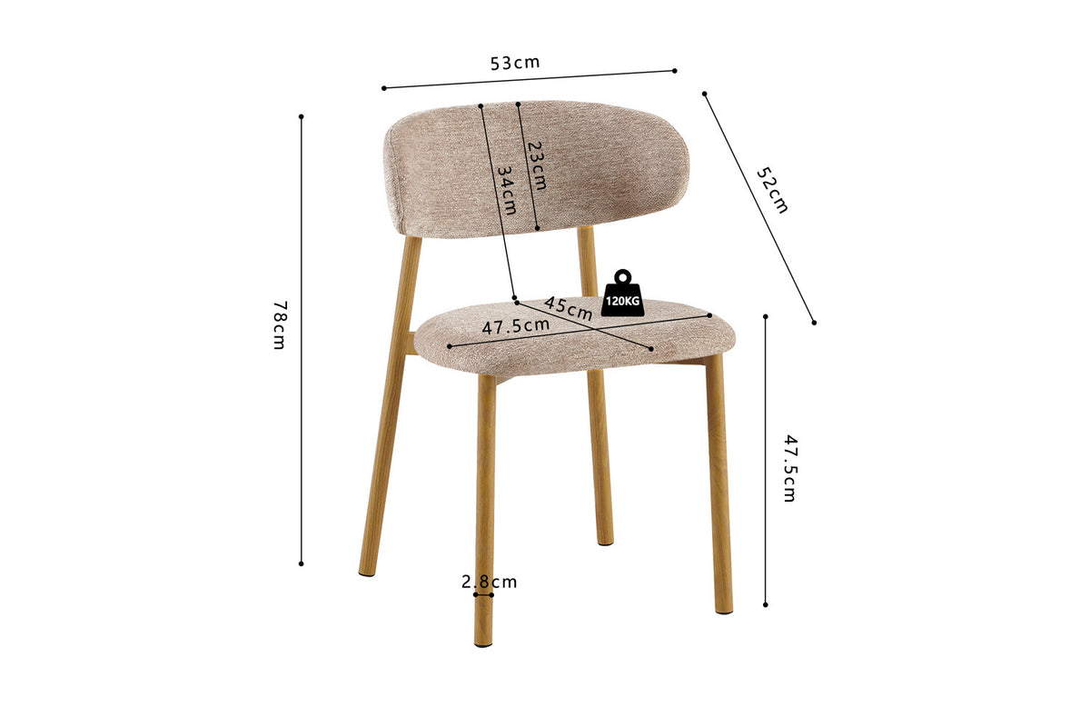 NEW - Stoel 'Coco' Naturel - Stof Fabb Raven 30 Zand (2/doos) - foto 11