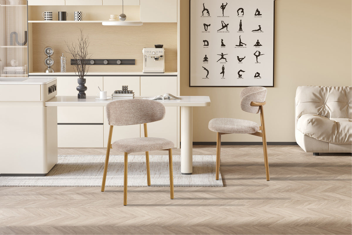 NEW - Stoel 'Coco' Naturel - Stof Fabb Raven 30 Zand (2/doos) - foto 3