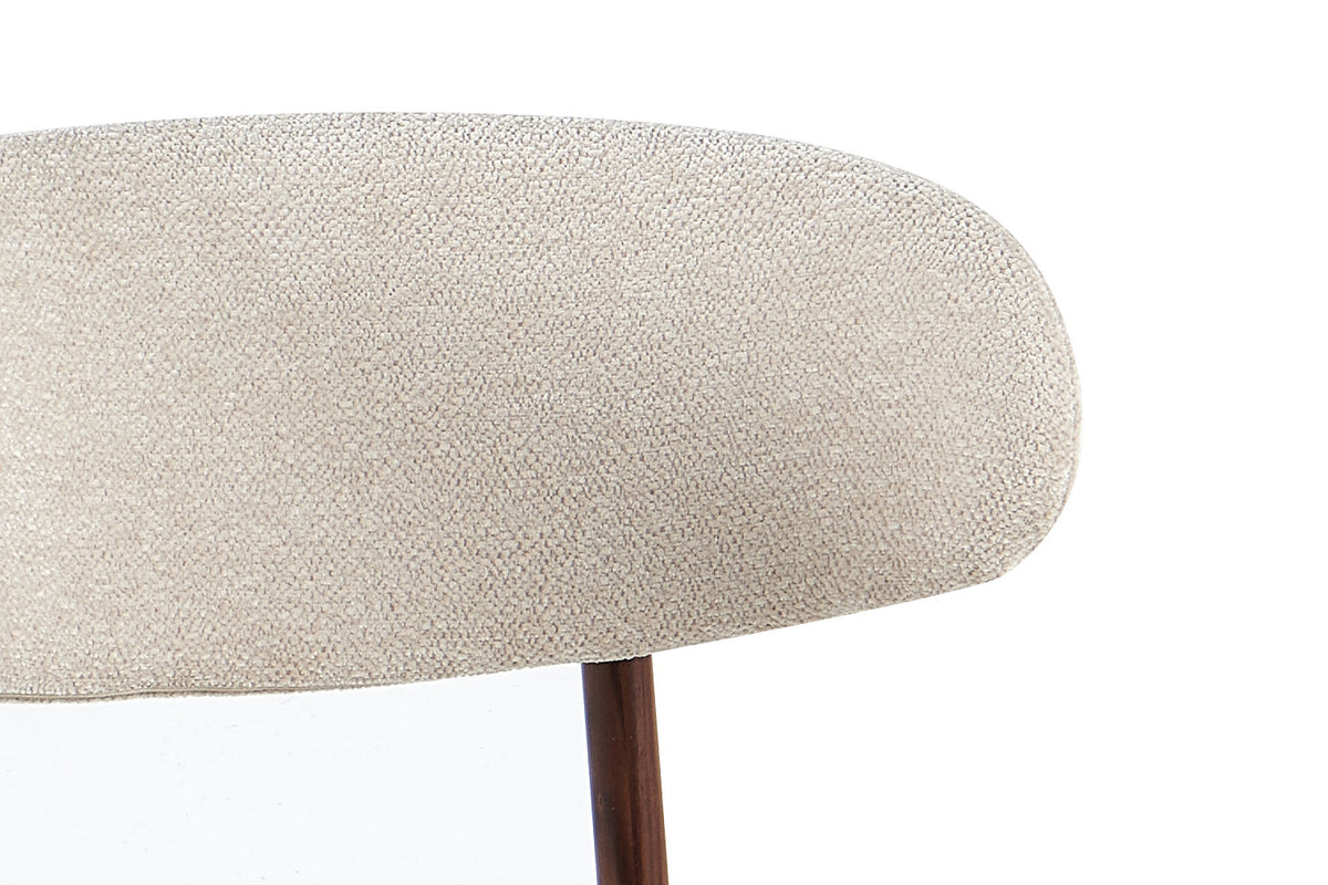 NEW - Stoel 'Coco' Walnoot - Stof Fabb Raven 24 Beige (2/doos) - foto 11