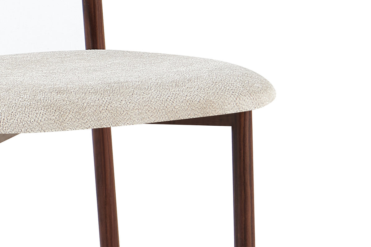 NEW - Stoel 'Coco' Walnoot - Stof Fabb Raven 24 Beige (2/doos) - foto 12
