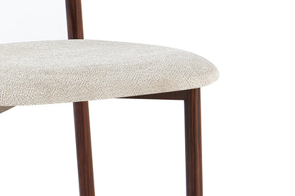 NEW - Stoel 'Coco' Walnoot - Stof Fabb Raven 24 Beige (2/doos) - foto 12