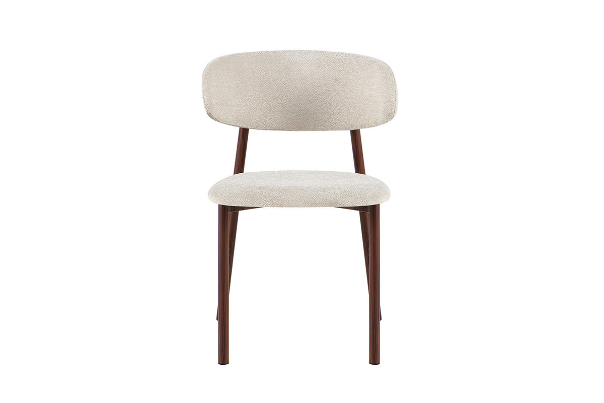 NEW - Stoel 'Coco' Walnoot - Stof Fabb Raven 24 Beige (2/doos) - foto 5