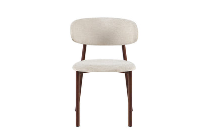 NEW - Stoel 'Coco' Walnoot - Stof Fabb Raven 24 Beige (2/doos) - foto 5