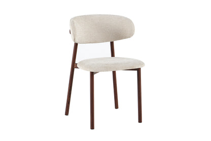 NEW - Stoel 'Coco' Walnoot - Stof Fabb Raven 24 Beige (2/doos) - foto 6