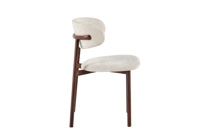 NEW - Stoel 'Coco' Walnoot - Stof Fabb Raven 24 Beige (2/doos) - foto 7