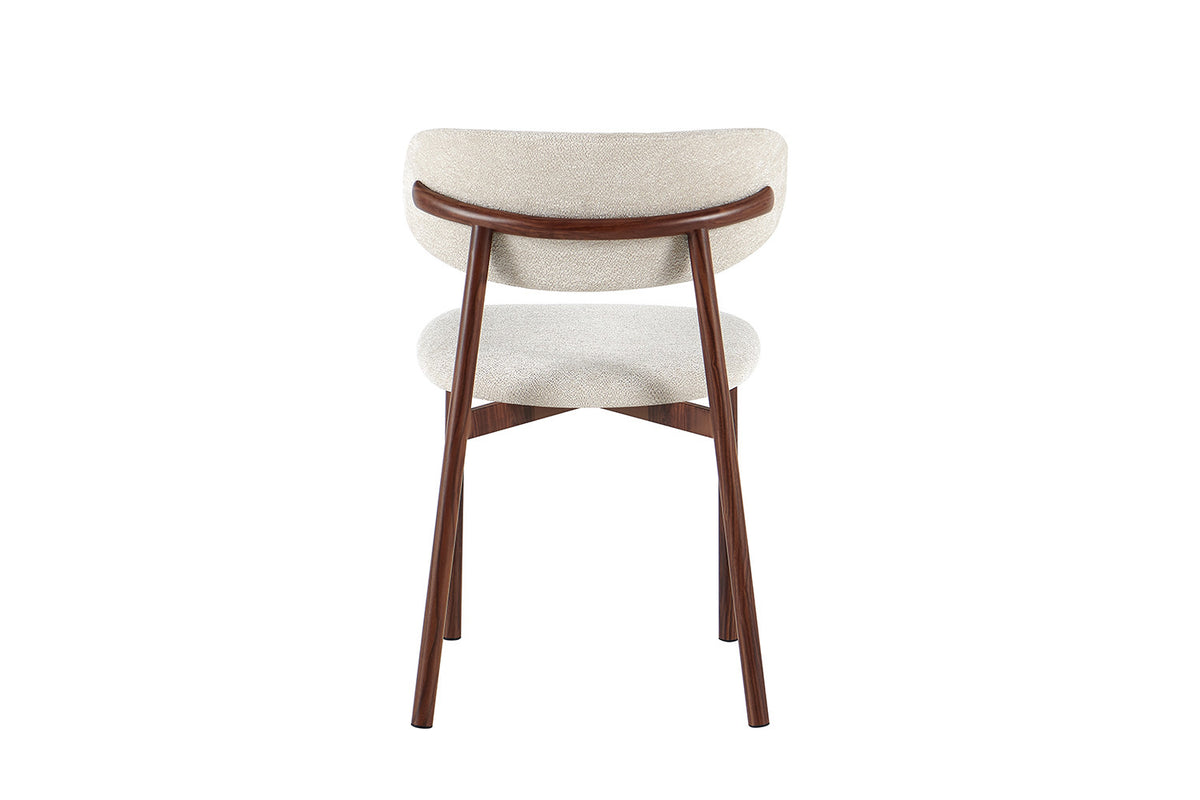 NEW - Stoel 'Coco' Walnoot - Stof Fabb Raven 24 Beige (2/doos) - foto 8