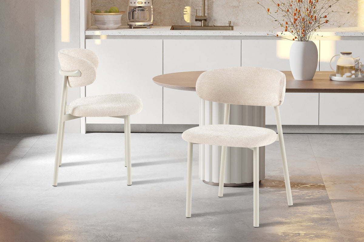 NEW - Stoel 'Coco' Grijs - Stof Fabb Raven 24 Beige (2/doos)