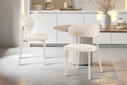 NEW - Stoel 'Coco' Grijs - Stof Fabb Raven 24 Beige (2/doos)