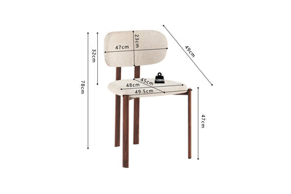 NEW - Stoel 'Jade' Walnoot - Stof Fabb Raven 24 Beige (2/doos) - foto 10