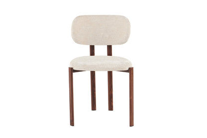 NEW - Stoel 'Jade' Walnoot - Stof Fabb Raven 24 Beige (2/doos) - foto 4