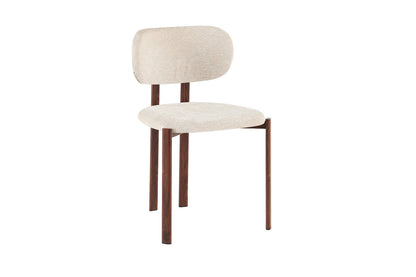 NEW - Stoel 'Jade' Walnoot - Stof Fabb Raven 24 Beige (2/doos) - foto 5