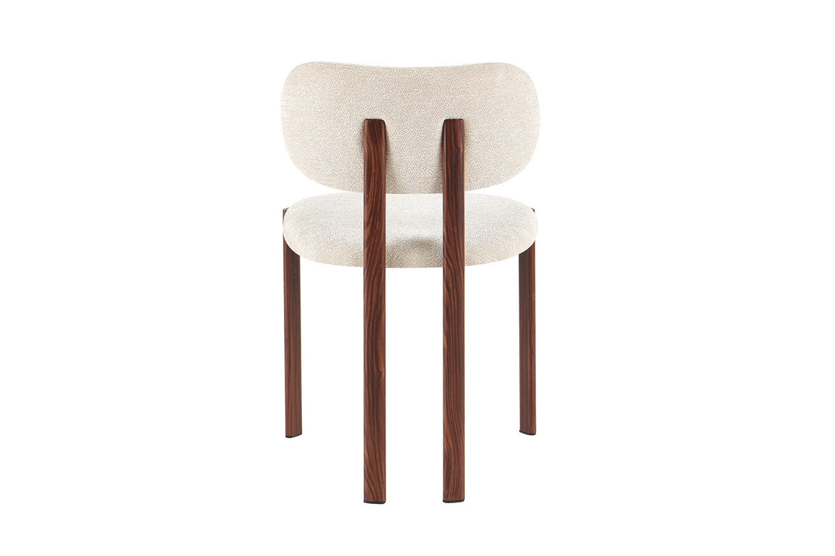 NEW - Stoel 'Jade' Walnoot - Stof Fabb Raven 24 Beige (2/doos) - foto 7