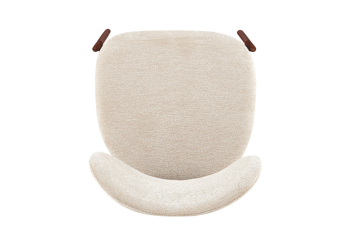 NEW - Stoel 'Jade' Walnoot - Stof Fabb Raven 24 Beige (2/doos) - foto 9