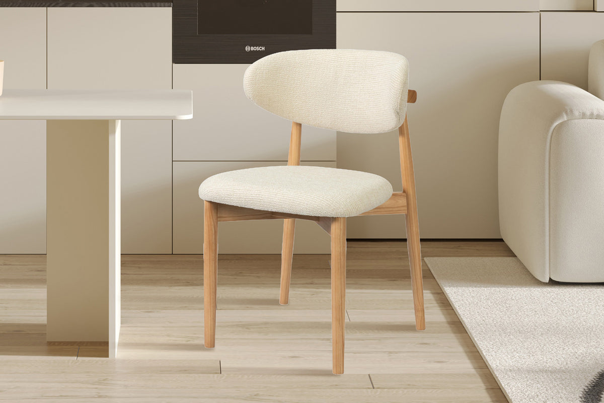 NEW - Stoel 'Clara' Essenhout Naturel Ote Milan 103 Beige Gemonteerd (2/doos) - foto 3