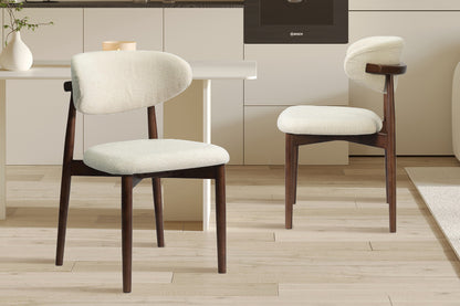 NEW - Stoel 'Clara' Essenhout Walnoot Ote Milan 103 Beige Gemonteerd (2/doos)