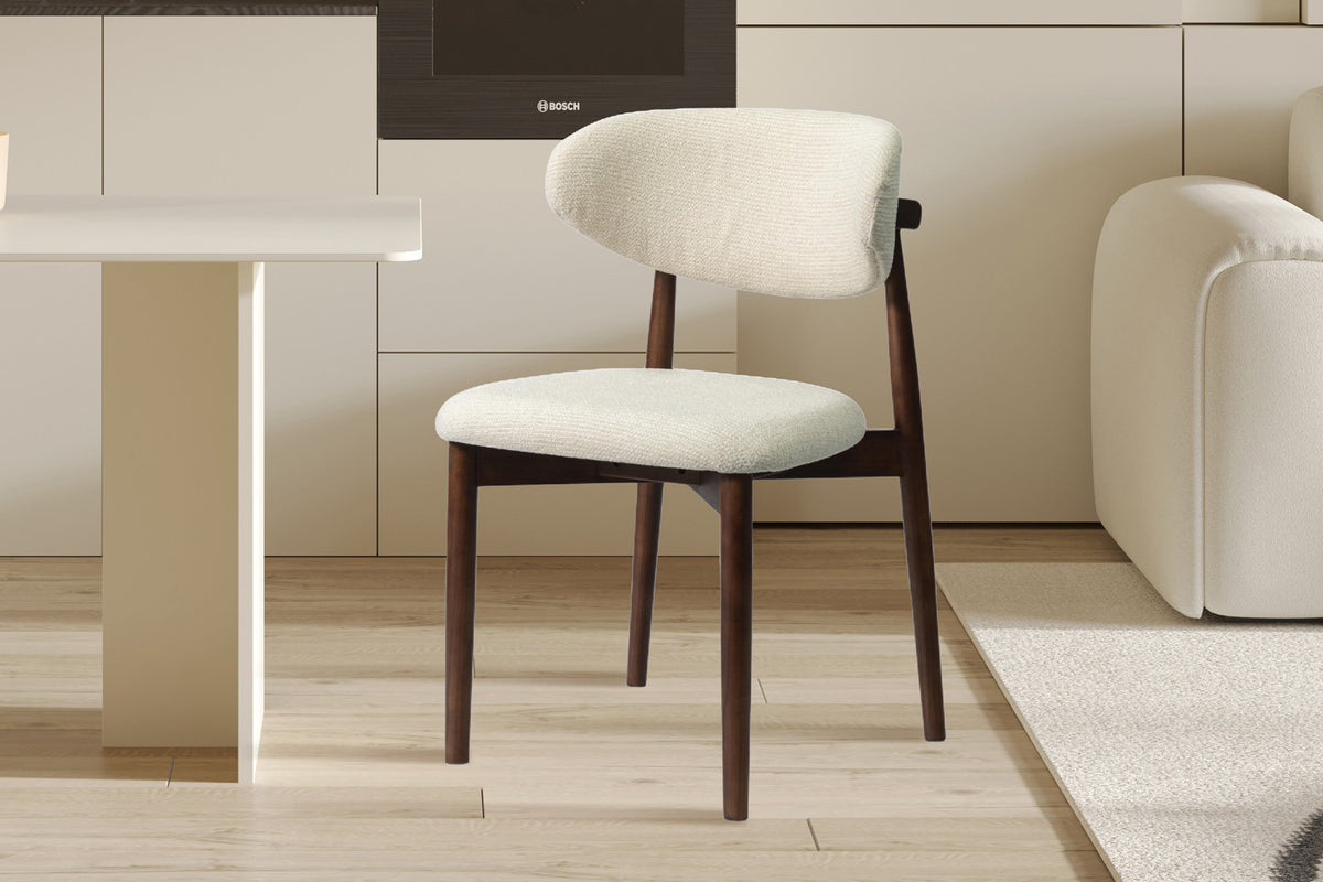 NEW - Stoel 'Clara' Essenhout Walnoot Ote Milan 103 Beige Gemonteerd (2/doos) - foto 2