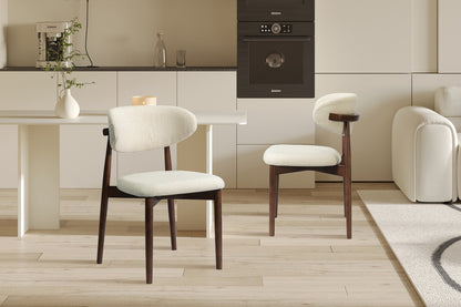 NEW - Stoel 'Clara' Essenhout Walnoot Ote Milan 103 Beige Gemonteerd (2/doos) - foto 3