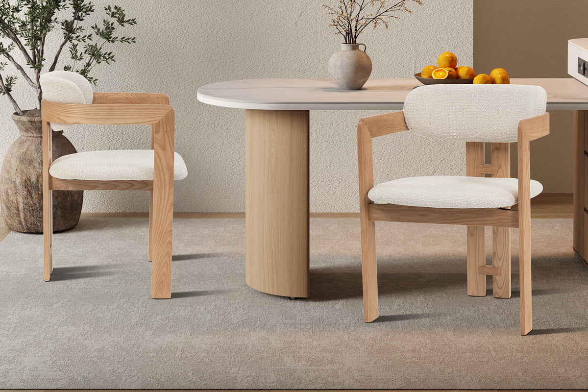 NEW - Stoel 'Camille' Essenhout Naturel Ote Milan 103 Beige Gemonteerd (2/doos) - foto 2