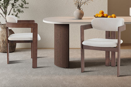 NEW - Stoel 'Camille' Essenhout Walnoot Ote Milan 103 Beige Gemonteerd (2/doos) - foto 2