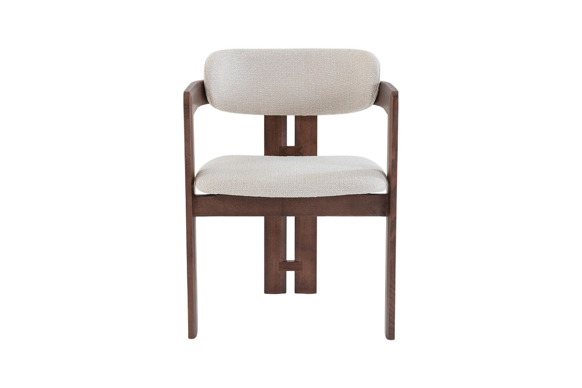NEW - Stoel 'Camille' Essenhout Walnoot Ote Milan 103 Beige Gemonteerd (2/doos) - foto 5
