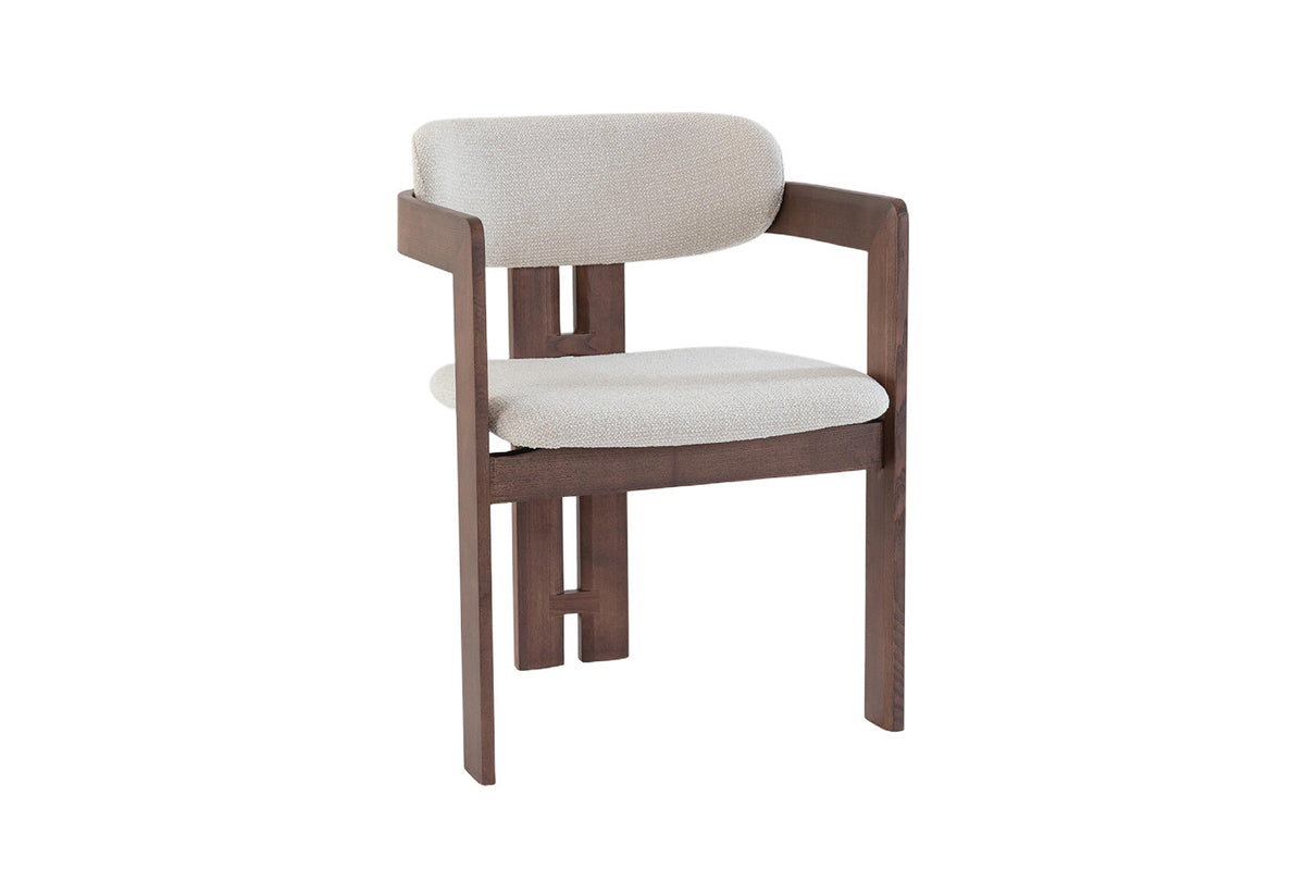 NEW - Stoel 'Camille' Essenhout Walnoot Ote Milan 103 Beige Gemonteerd (2/doos) - foto 6