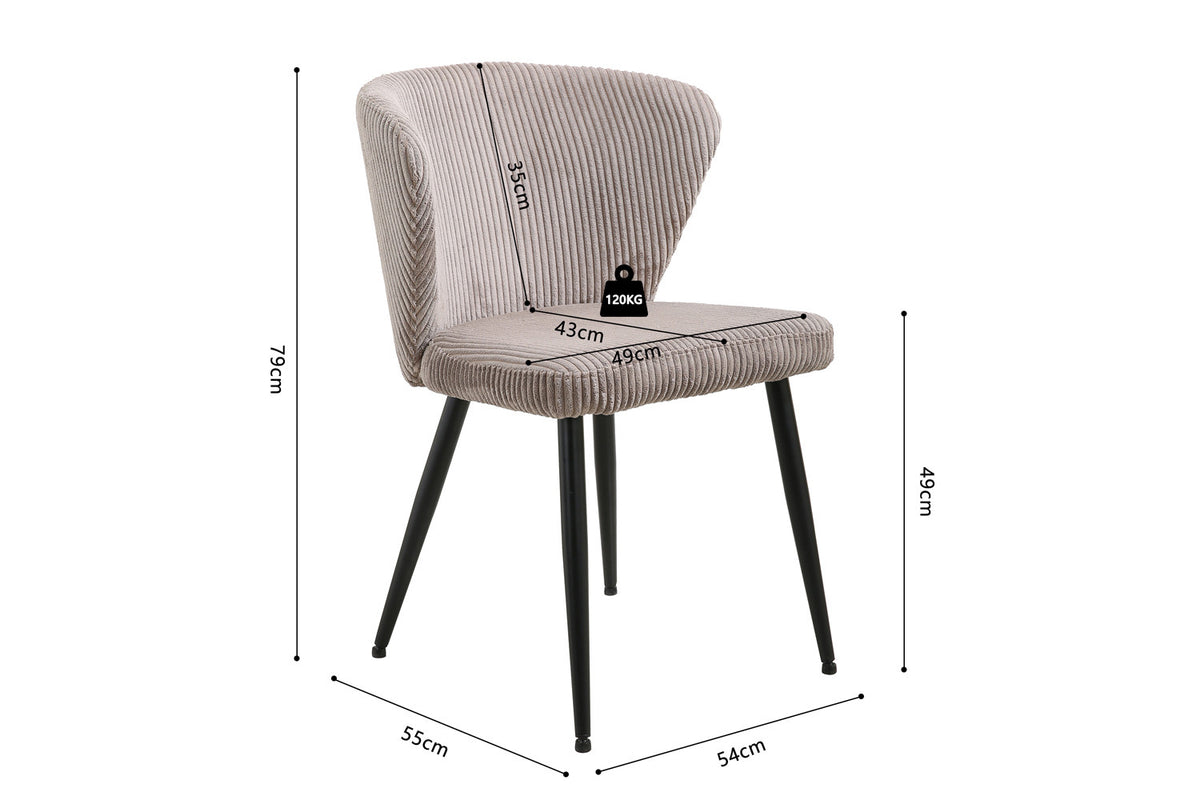 SALE - Stoel 'Tornado' Corduroy Fabb Hyper 38 Zand (2/doos) - foto 10