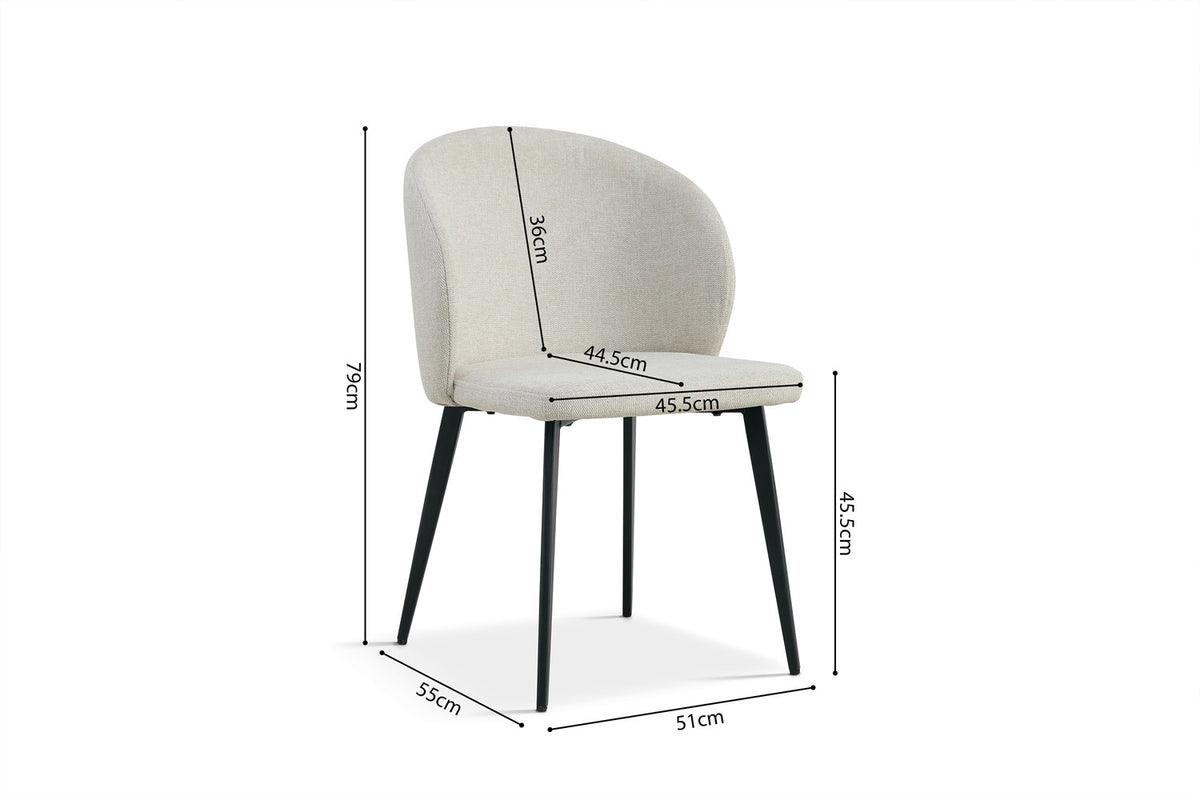 SALE - Stoel 'Toledo' Stof Beige (2/doos) - foto 8