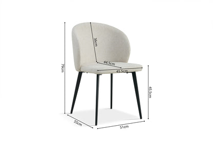 SALE - Stoel 'Toledo' Stof Beige (2/doos) - foto 8