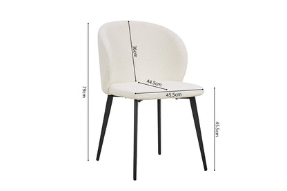 SALE - Stoel 'Toledo' Bouclé Wit (2/doos) - foto 9