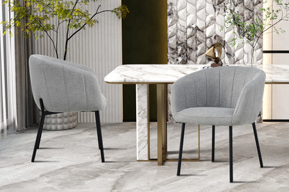 SALE - Stoel 'Sevilla' Stof Lichtgrijs (2/doos)