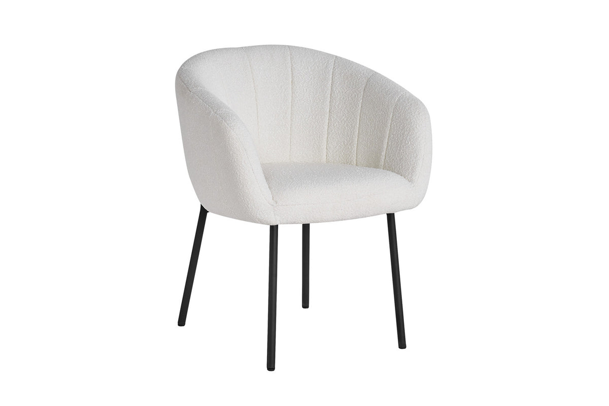 SALE - Stoel 'Sevilla' Bouclé Wit (2/doos) - foto 4