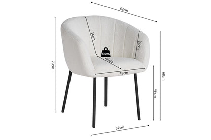 SALE - Stoel 'Sevilla' Bouclé Wit (2/doos) - foto 8