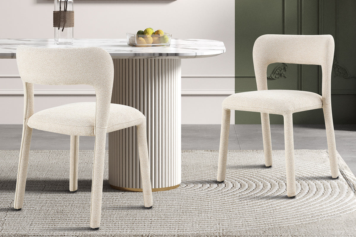 NEW - Stoel 'Elvas' Stapelbaar Stof Ote Sahara 112 Beige Gemonteerd (2/doos)