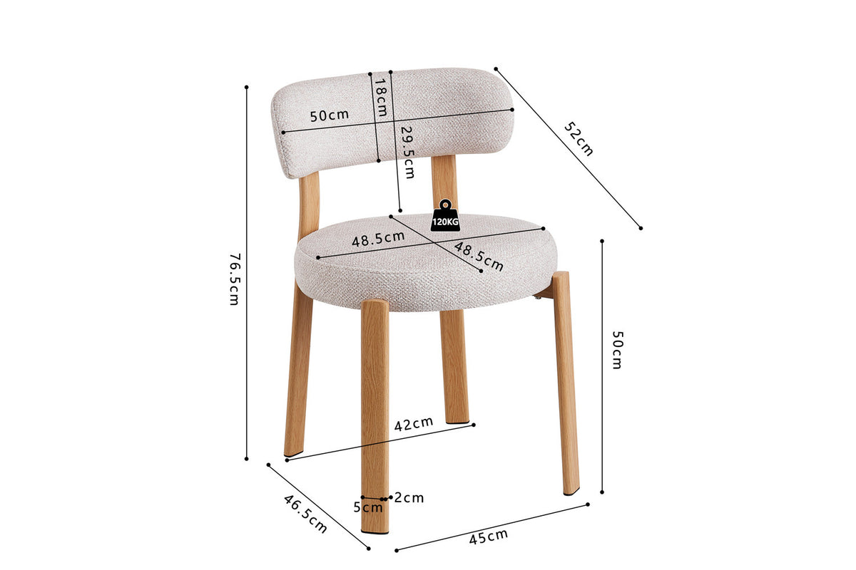 NEW - Stoel 'Julia' Naturel - Stof Fabb Leo 23 (2/doos) - foto 11