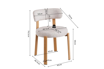 NEW - Stoel 'Julia' Naturel - Stof Fabb Leo 23 (2/doos) - foto 11