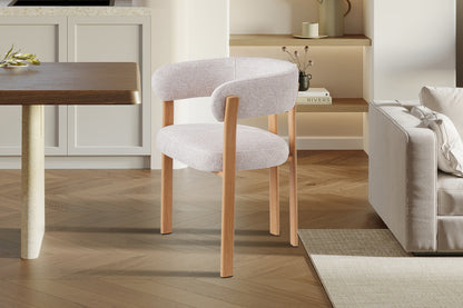 NEW - Stoel met armleuningen 'Julia' Naturel - Stof Fabb Leo 23 (2/doos) - foto 2