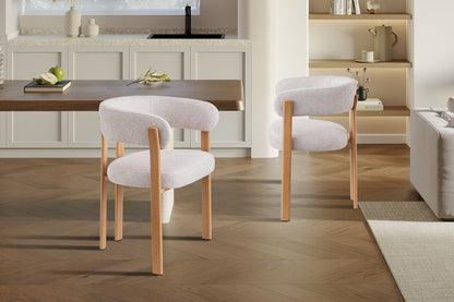 NEW - Stoel met armleuningen 'Julia' Naturel - Stof Fabb Leo 23 (2/doos) - foto 3