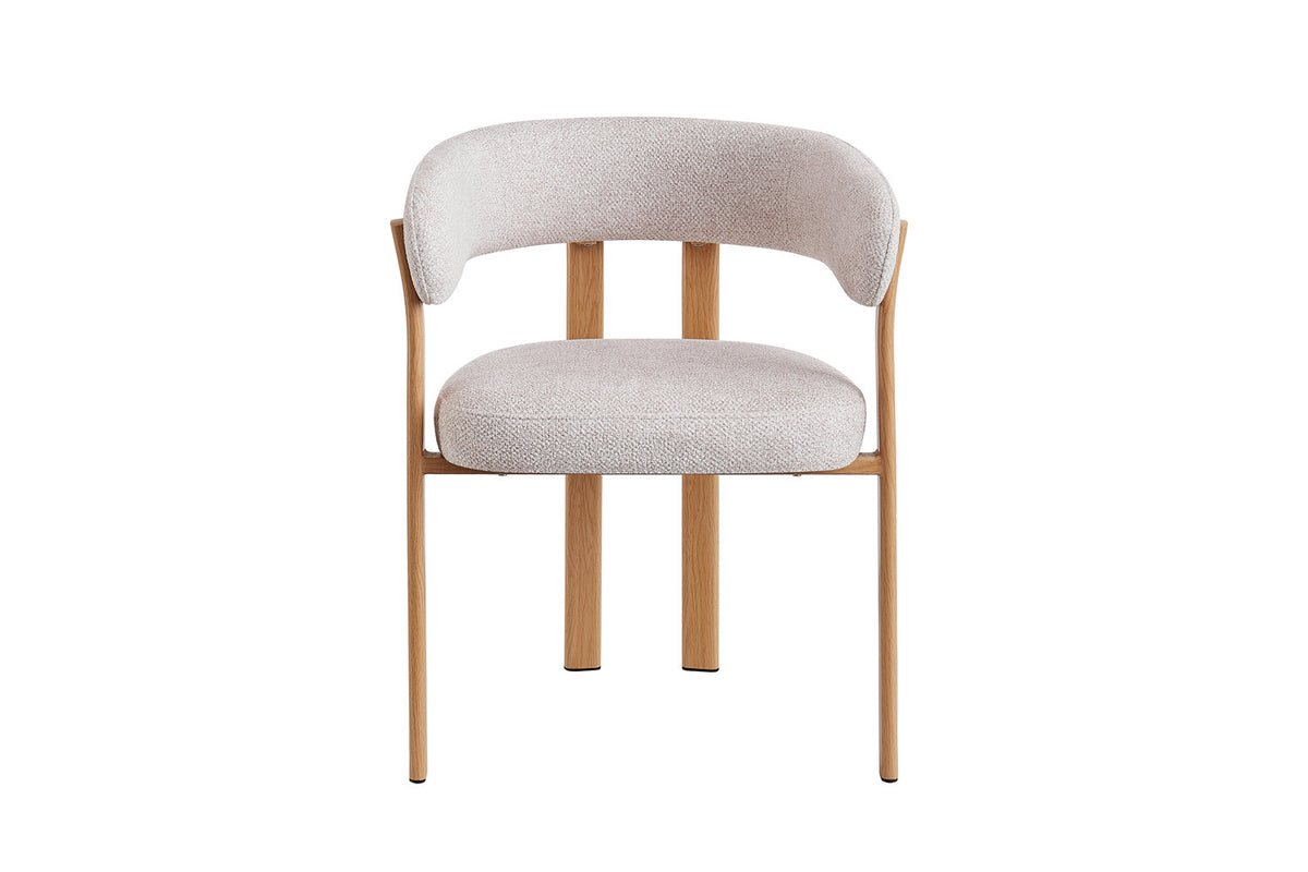 NEW - Stoel met armleuningen 'Julia' Naturel - Stof Fabb Leo 23 (2/doos) - foto 4