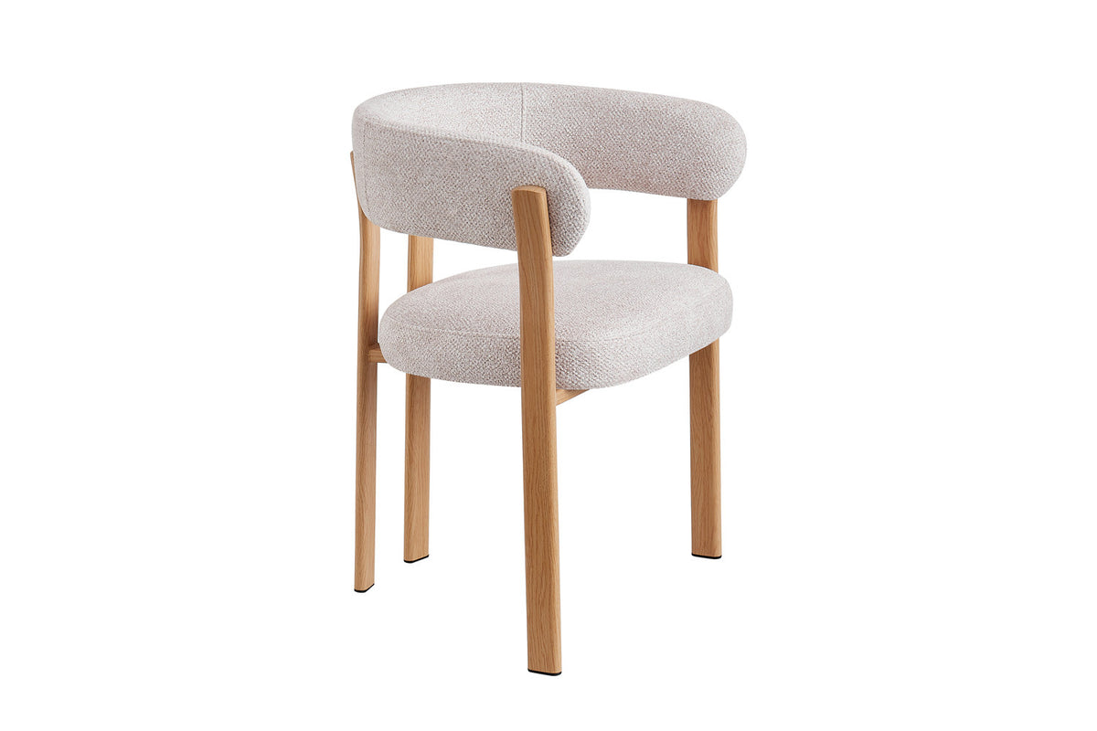 NEW - Stoel met armleuningen 'Julia' Naturel - Stof Fabb Leo 23 (2/doos) - foto 5