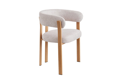 NEW - Stoel met armleuningen 'Julia' Naturel - Stof Fabb Leo 23 (2/doos) - foto 5