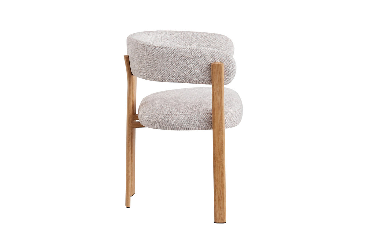 NEW - Stoel met armleuningen 'Julia' Naturel - Stof Fabb Leo 23 (2/doos) - foto 6