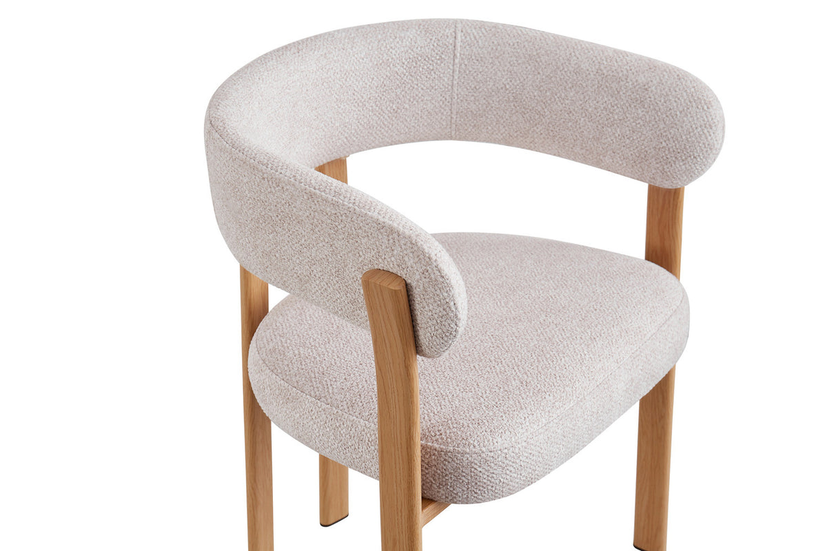 NEW - Stoel met armleuningen 'Julia' Naturel - Stof Fabb Leo 23 (2/doos) - foto 8