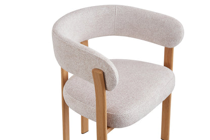 NEW - Stoel met armleuningen 'Julia' Naturel - Stof Fabb Leo 23 (2/doos) - foto 8