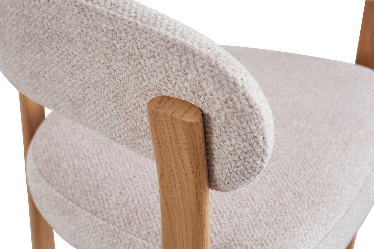 NEW - Stoel met armleuningen 'Julia' Naturel - Stof Fabb Leo 23 (2/doos) - foto 9