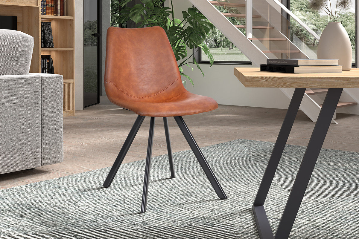 Stoel 'Emma' PU Cognac (2/doos) - foto 2
