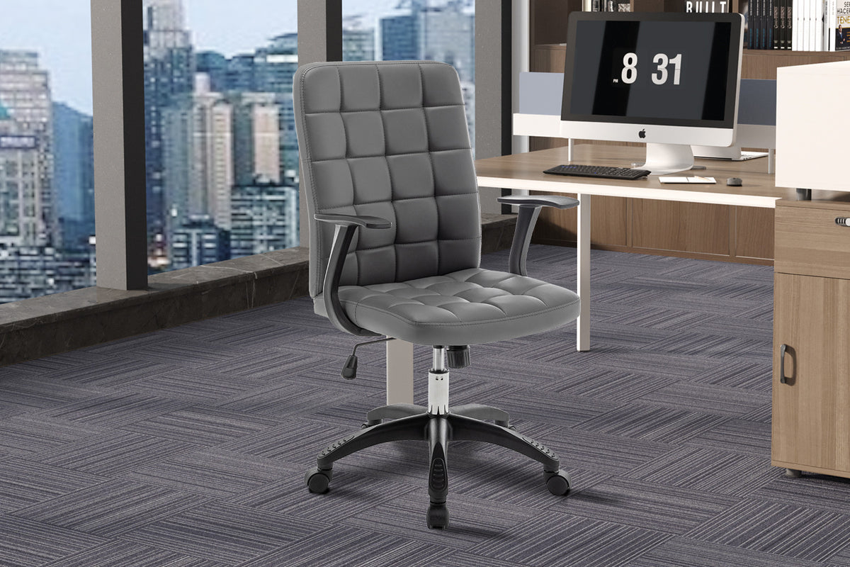 Bureaustoel 'Luka' Grijs PU (1c)