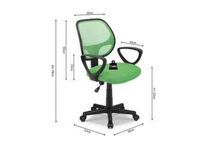 Bureaustoel 'Hippa' Mesh Lime (1c) - foto 6