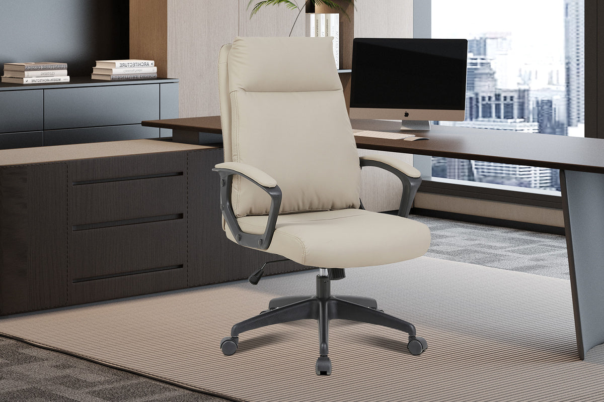 NEW - Bureaustoel 'Samuel' PU nylon Beige (1c)