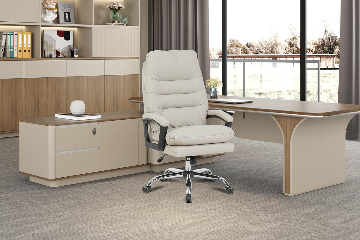 NEW - Bureaustoel 'Daniel' Beige PU (1c) - foto 2