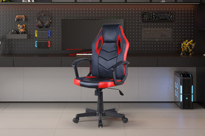 Gamingstoel 'Tiger' PU Zwart/Rood/Grijs (1c)